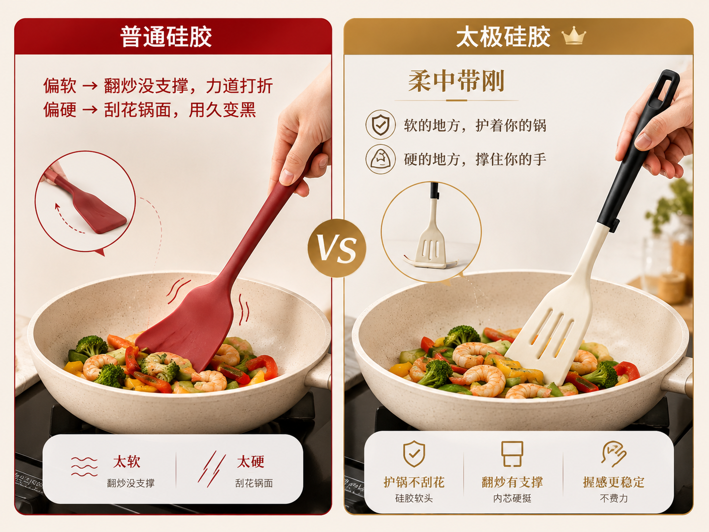 太极硅胶 vs 普通硅胶 对比